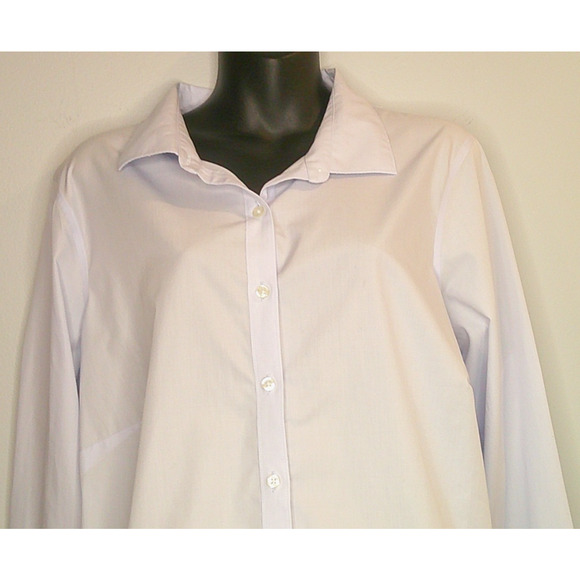 Lands' End Outfitters Button Down Collared Shirt Top Light Blue Plus Size 20W - Picture 2 of 6
